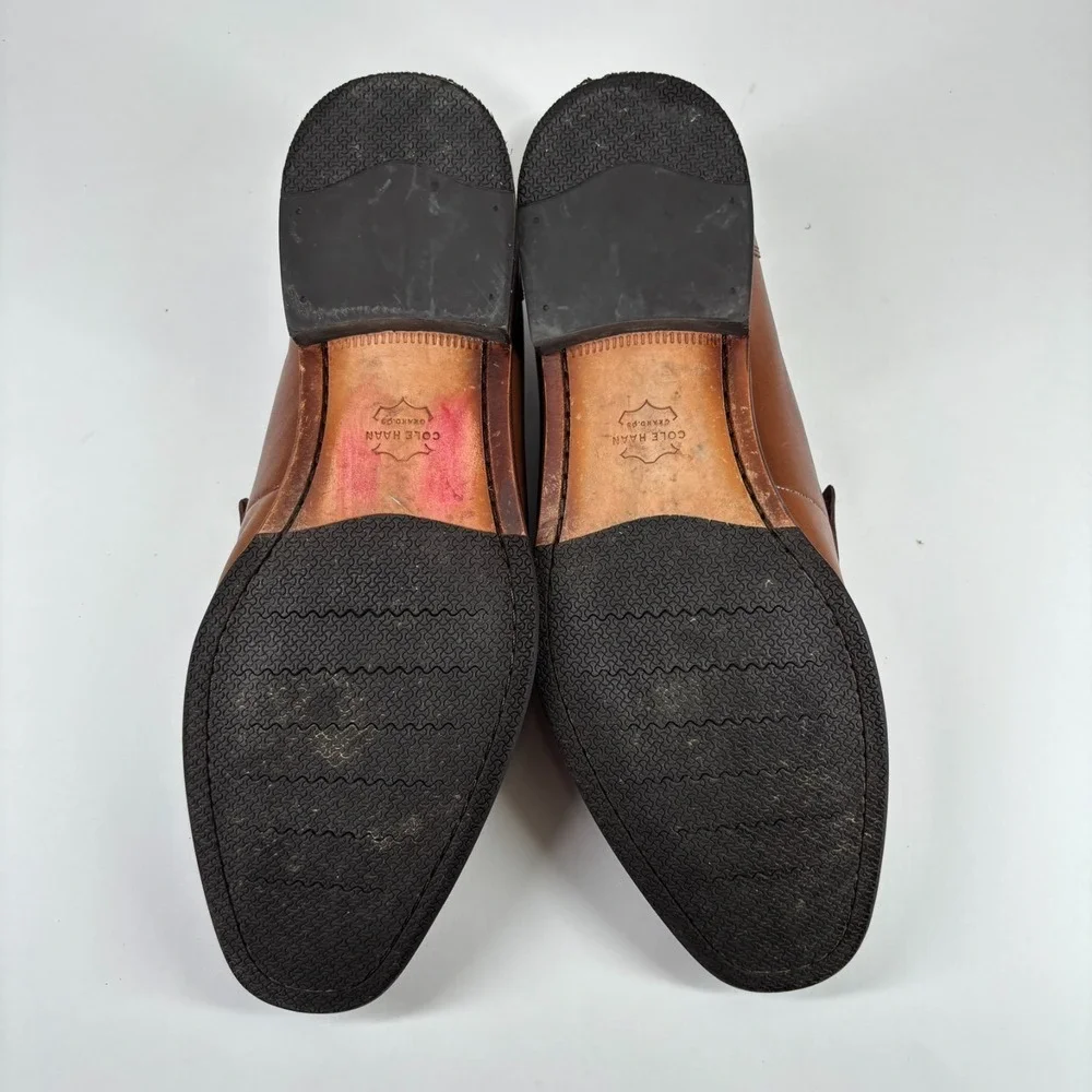 Cole‎ Haan Warner Grand Men's US 12M British Tan Leather Penny Loafers C29038